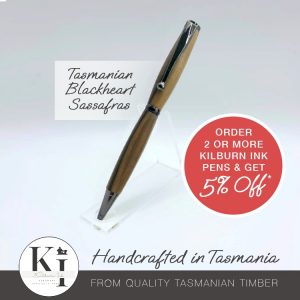 Kilburn Ink Tasmanian Blackheart Sassafras Slimline Pens