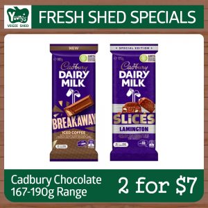 Cadbury Chocolate 167-190g Range