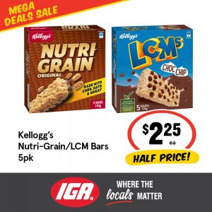 MEGA DEAL - Kellogg's Nutri-Grain or LCM Bars 5pk