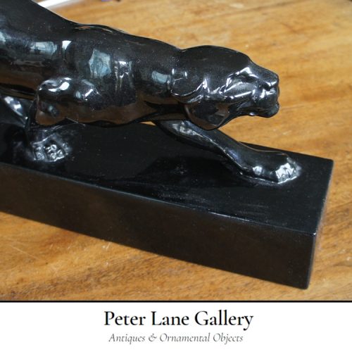 Peter Lane Art Deco Black Ceramic Panther